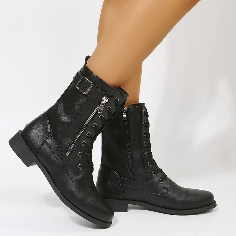 Women's Zip Flat Autumn Boots