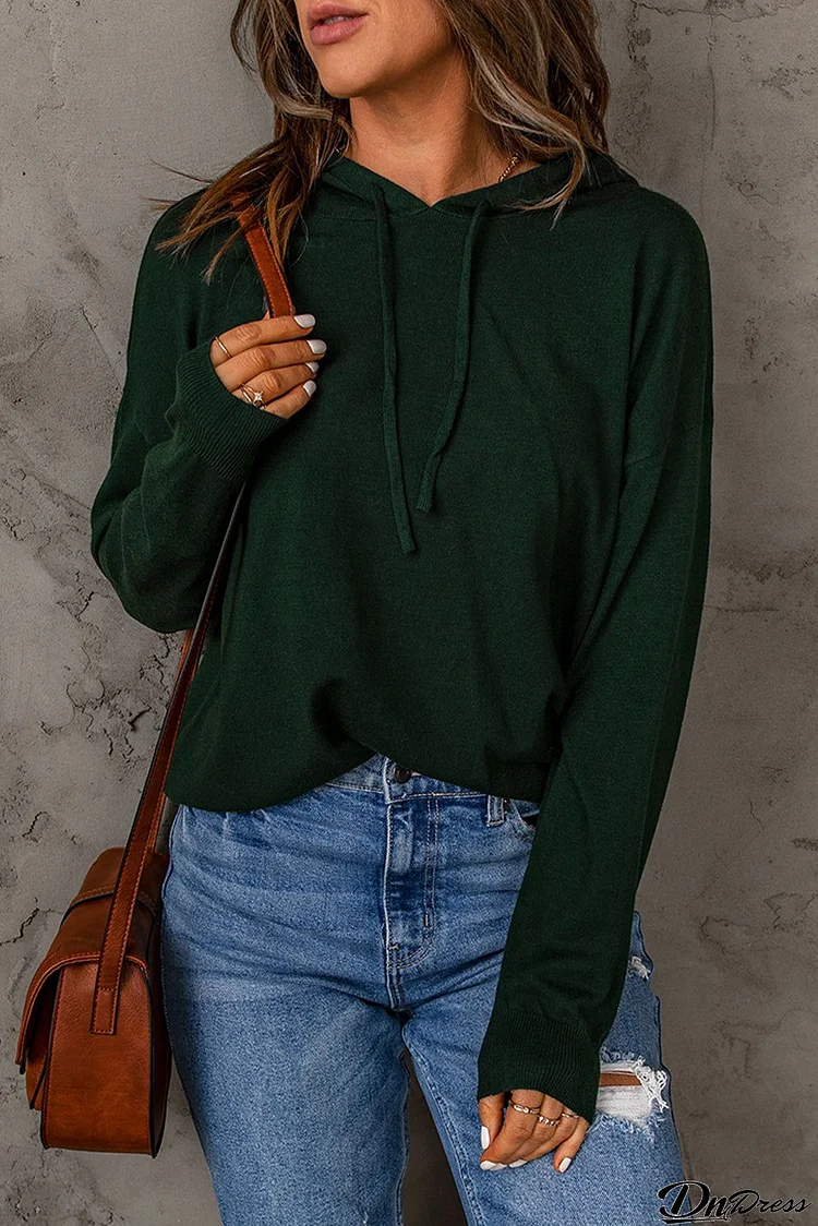 Green Pullover Hooded Sweater