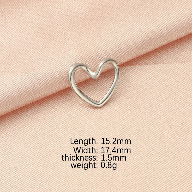 1 Piece 304 Stainless Steel Heart Shape Pendant Jewelry Accessories