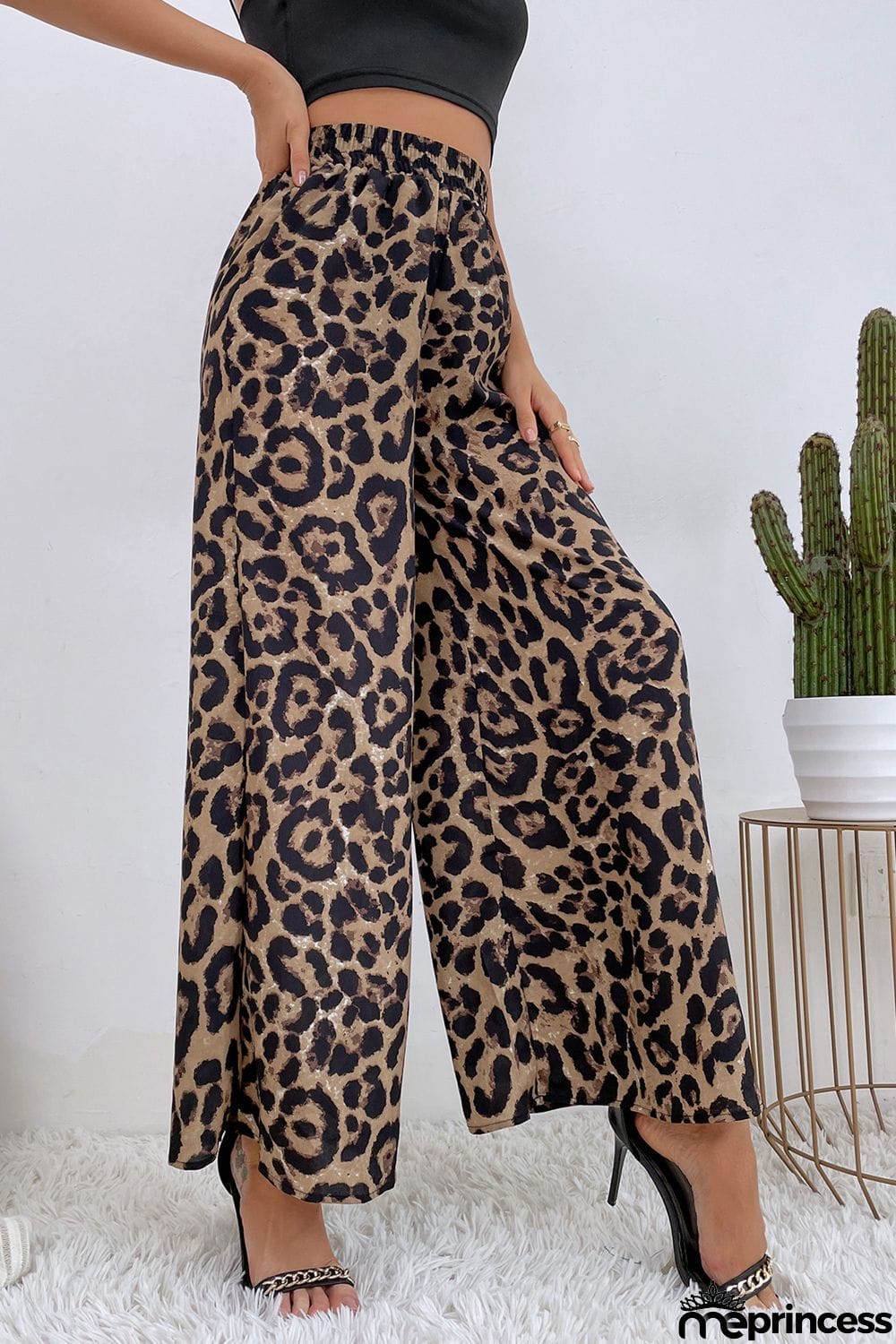 Printed Wide Leg Long Pants