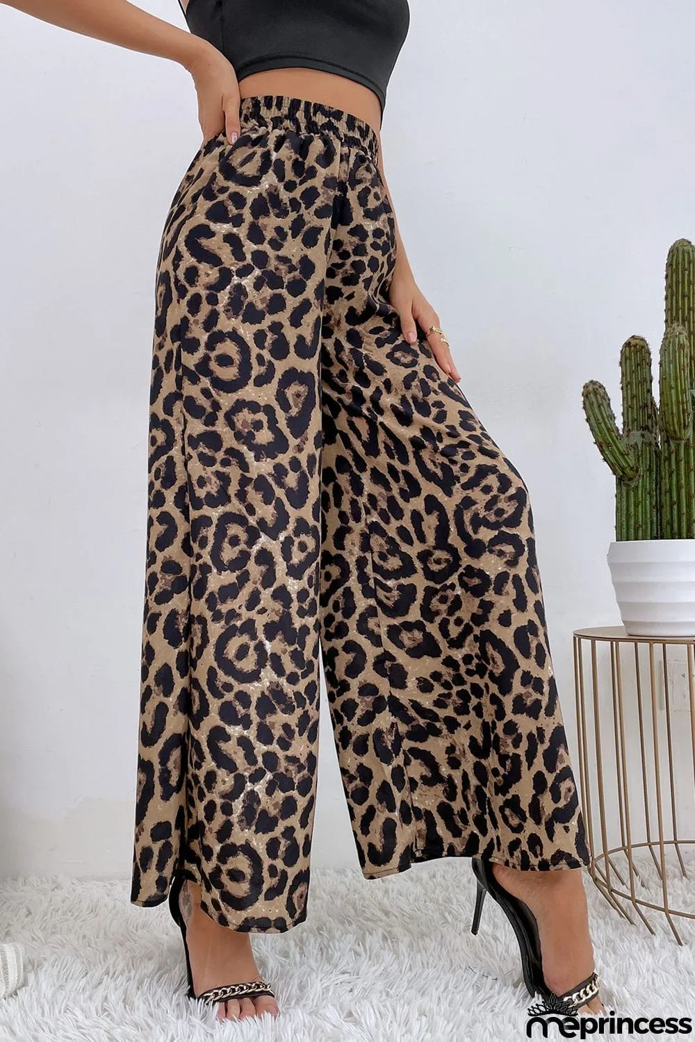 Printed Wide Leg Long Pants