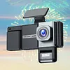 3 Channel 1080P Full HD Car DVR Video Recorder 170 Degree Wide Angle DVR On-Dash Camera Looping Recording W/ 3 Inch IPS Screen