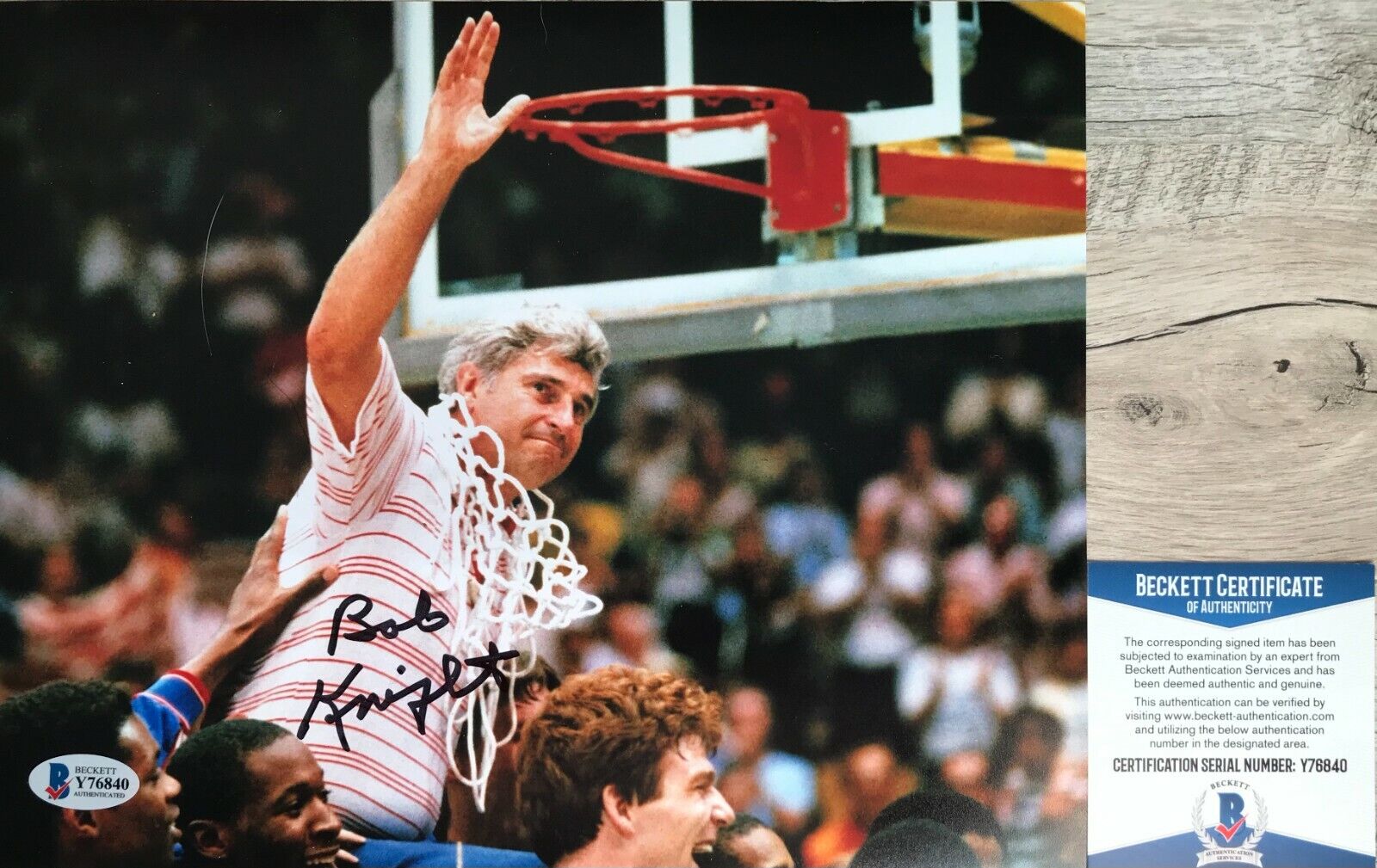 THE GENERAL Bob Knight Autographed Signed INDIANA NCAA 8x10 Photo Poster painting Beckett BAS
