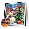 Bonhomme De Neige Arbre De No&euml;l-Ab Perceuse AB Ronde Peinture Diamant-45*45CM