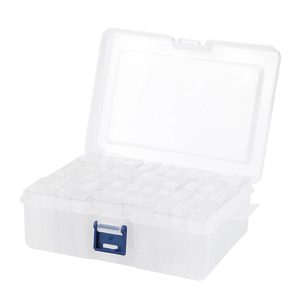 Transparent Diamond Painting Bead Storage Box for Jewelry Nail Art Container (42 Slots)
