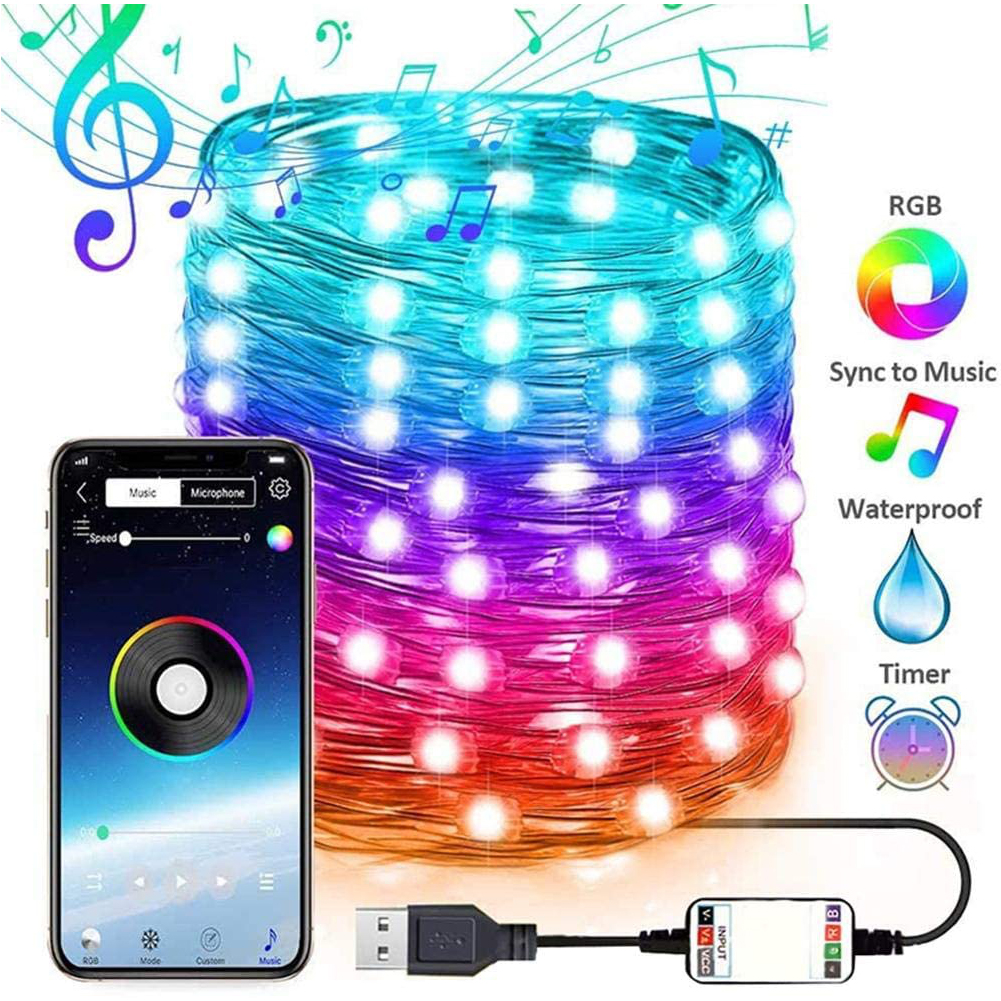 

Copper Wire USB Bluetooth Light String Christmas Decoration, 5m, 501 Original