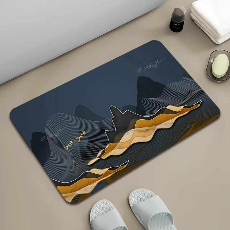 Athvotar Bath Mat Bathroom Carpet Water Absorption Non-slip Absorbent Diatom Mud Soft Washable Rug Toilet Floor Mat Home Textile