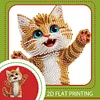 Xmas Acrylic Shaking Head 5D DIY Diamond Art Tabletop Decorations for Home (Cat)