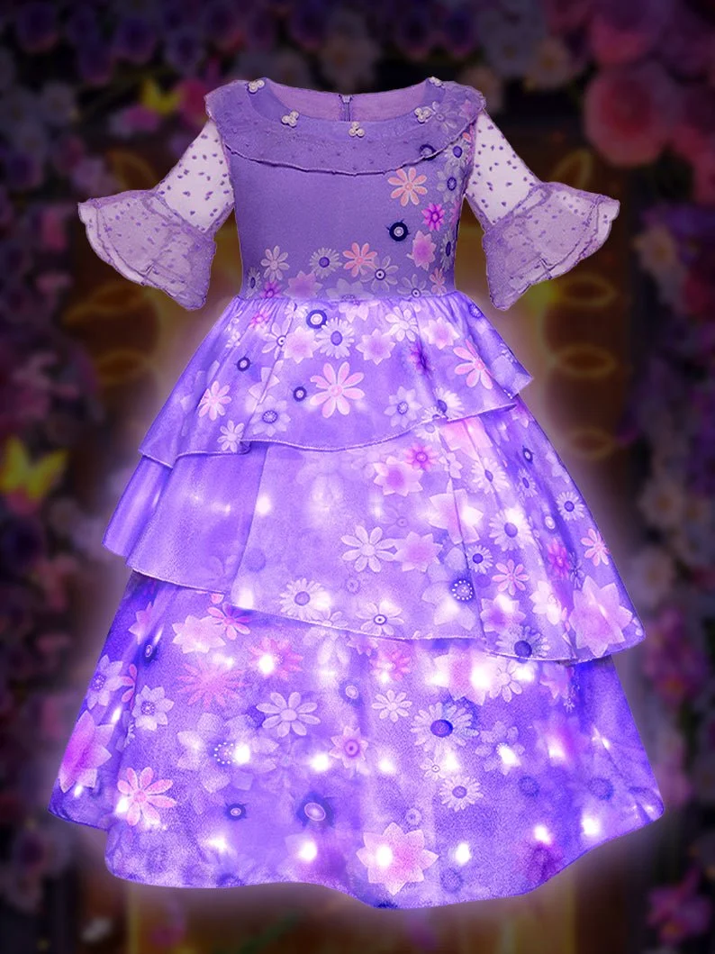 Light Up Encanto Isabela Dress Costume for Girls