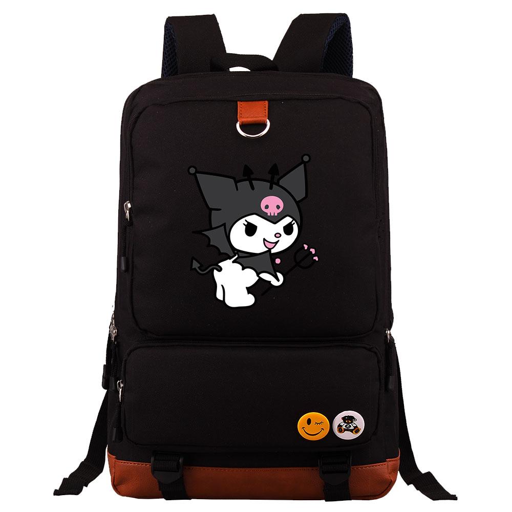 Mayoulove Kuromi Backpack Lightweight Design with Multiple Pockets for School and Outdoor Activities-Mayoulove