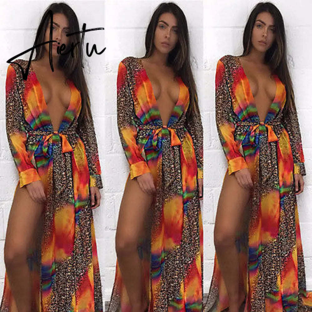 Summer Sexy Beach Cover Up Women Dress Tunic Pareos Ladies Kaftan Robe Cover-up Woman Beach Wear Swimsuit Aiertu