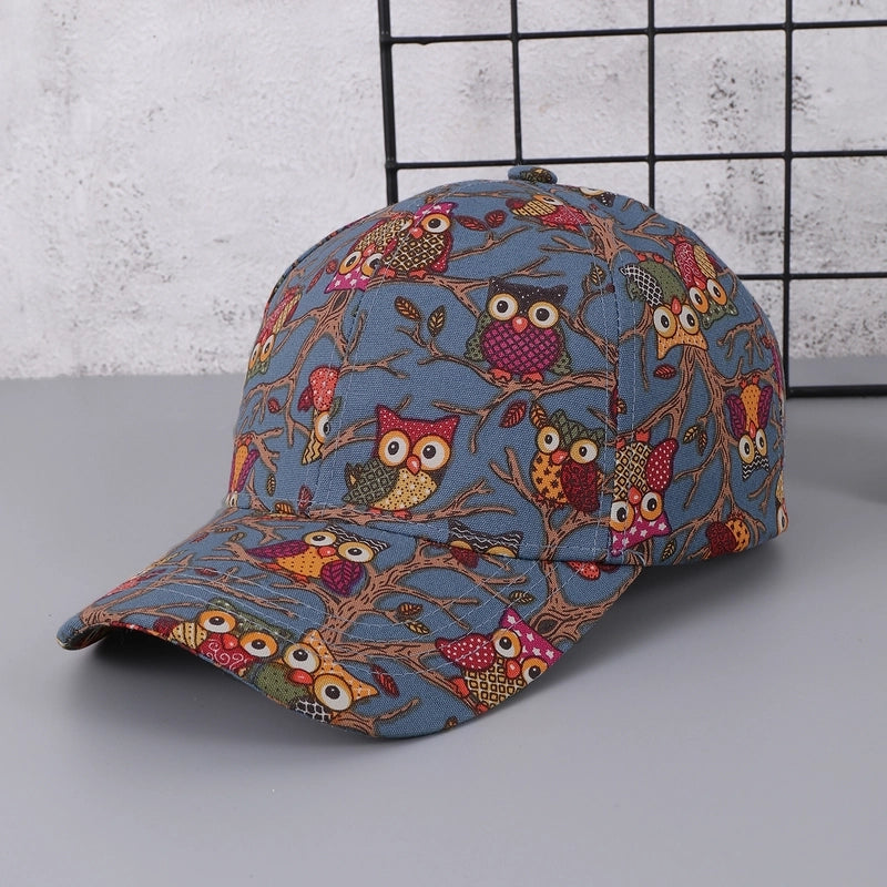 Unisex Casual Artistic Owl Curved Eaves Baseball Cap