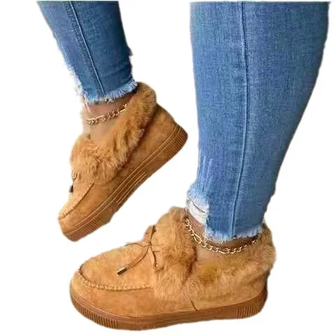 Breakj Breakj Autumn And Winter Women's Cotton Boots Plus Thick Low Help To Keep Warm Wool Cotton Shoes Popular