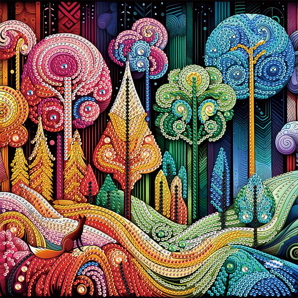 Colorful City Houses 30*30cm(canvas) special shaped drill diamond painting