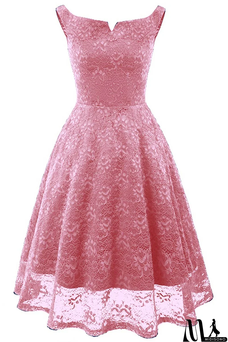 MidiSono - Black Off-the-shoulder Lace Homecoming Prom Dress