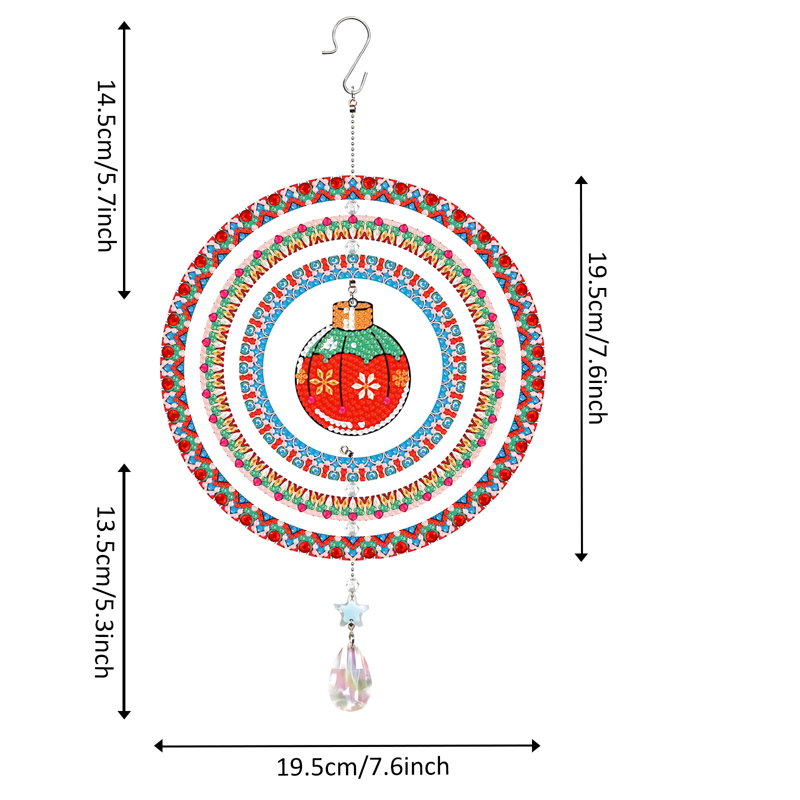 New diamond painting DIY brand wind chime double-sided dot diamond PET creative rotatable cartoon pendant can be wholesale