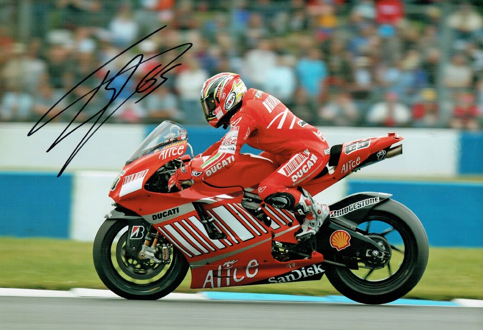 Loris CAPIROSSI SIGNED 12x8 Autograph Photo Poster painting DUCATI Rider AFTAL RD COA