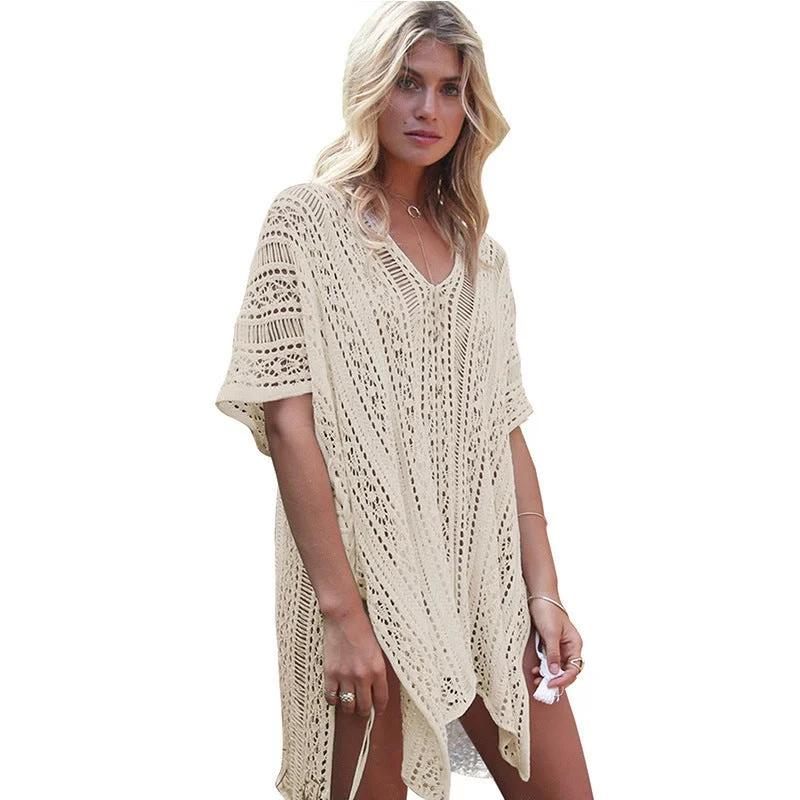 Bikini Hollow Beach Holiday Blouse Knitted Sunscreen Swimsuit