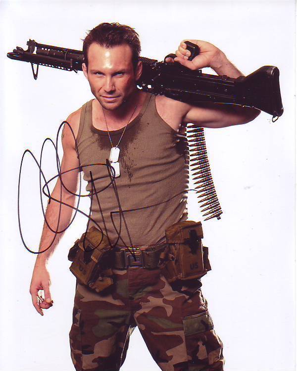 CHRISTIAN SLATER signed autographed CAMOUFLAGE 8x10 Photo Poster painting