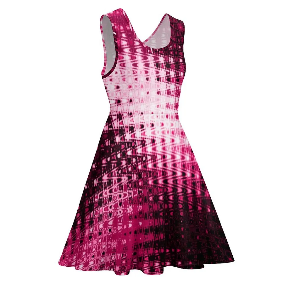 rave skater dress Sleeveless Rave Skater Dress: Psychedelic Skeleton, Pastel Goth Festival