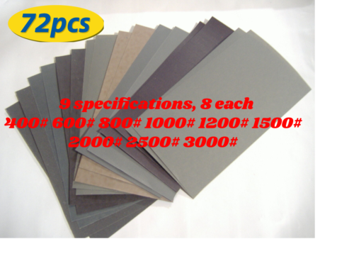 Sandpaper Wet Dry 28pc 36pc 42pc 72pcs 14 specs 120-3000 Grit Sanding Paper