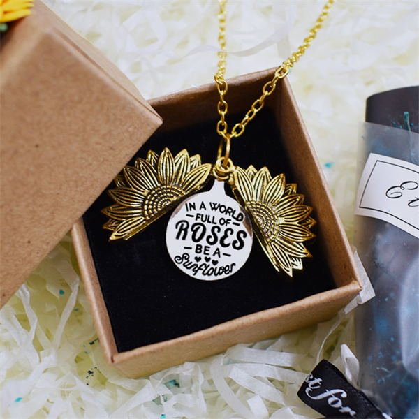 In a World Full of Roses Be a Sunflower Necklace - Style 1