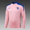 2025 Player Version France Half-Pull Training Suit Pink Football Shirt Set