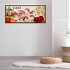 (80*35cm) 5D DIY Full Drill Diamond Painting Peony 9 Fishes Cross Stitch Embroidery
