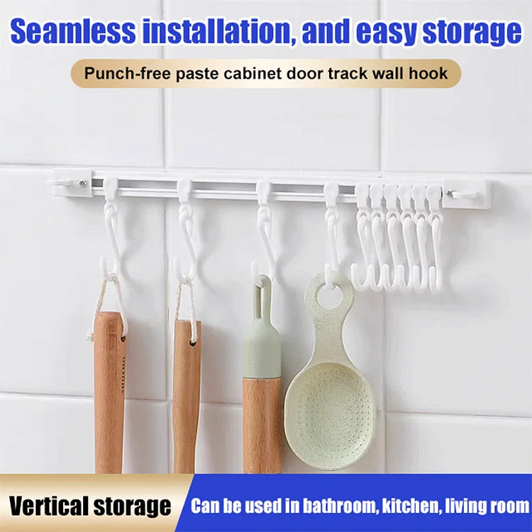 Punch-Free Cabinet Door Wall Track Hook