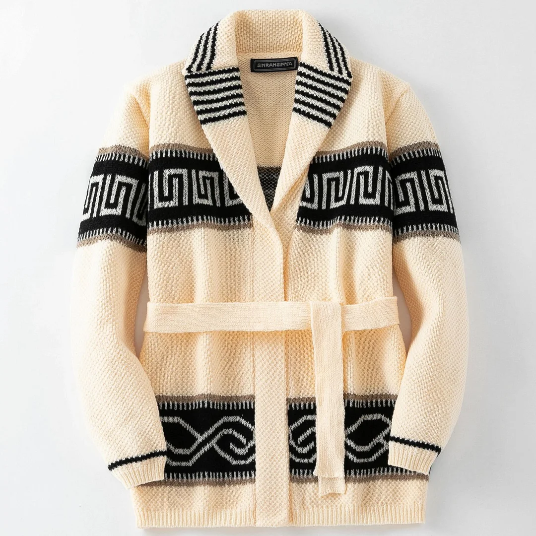 Uveng Uveng Men's Autumn And Winter Thicker Knitted Knitted Shirt Retro-Pined Thick Knitted Sweater Jacket SY0085