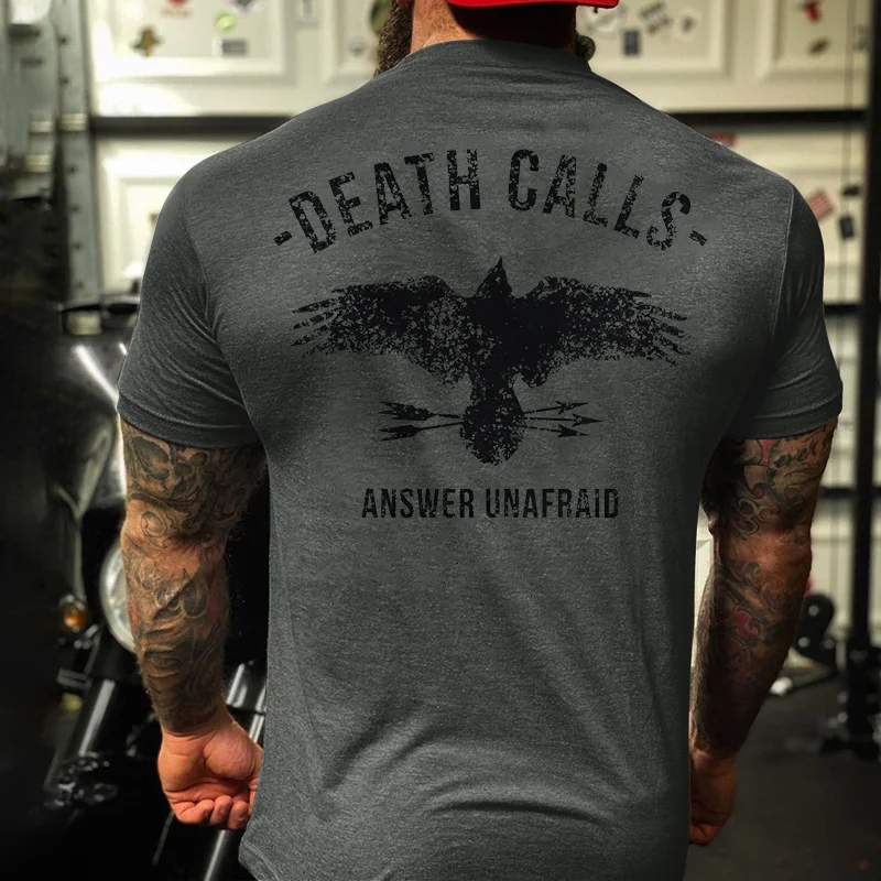 Livereid Death Calls Answer Unafraid Printed Men's T-shirt - Livereid
