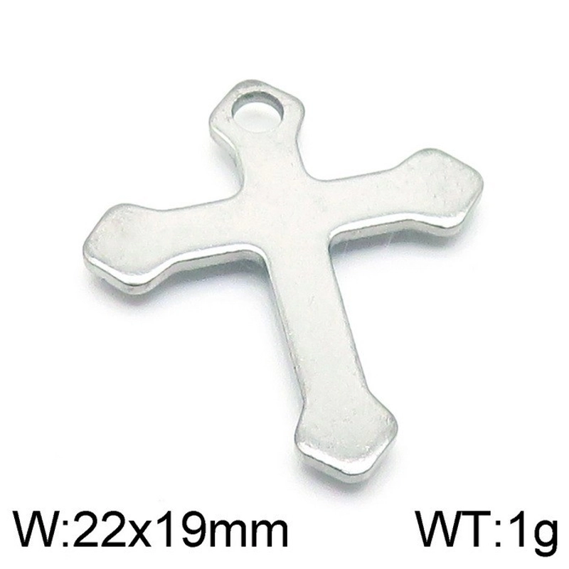 1 Piece Stainless Steel 18K Gold Plated Cross
