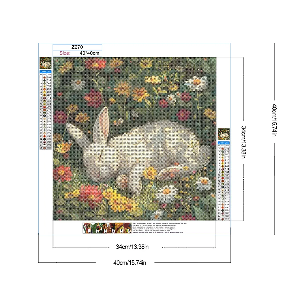 Diamond Painting - Full Round Drill - Rabbit(Canvas|40*40cm)