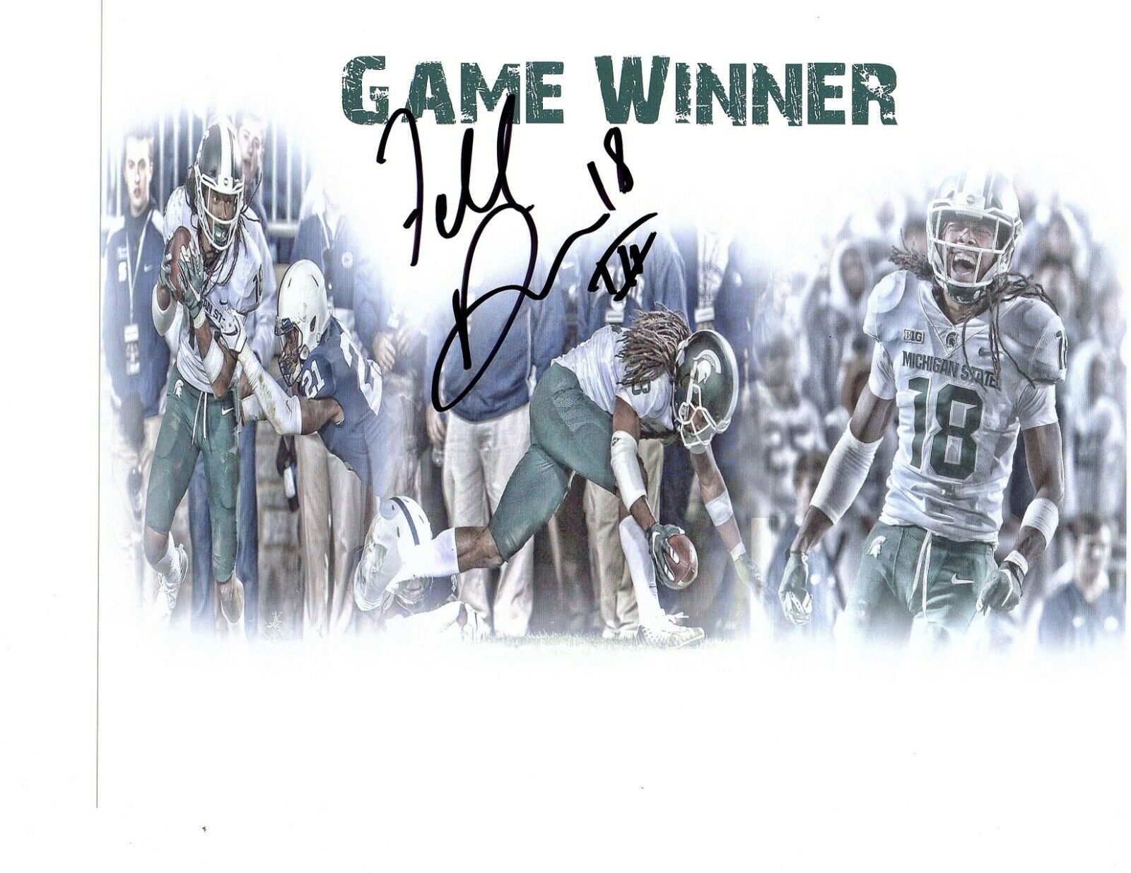 Felton Davis Michigan State Spartans football autographed signed 8x10 MSU e