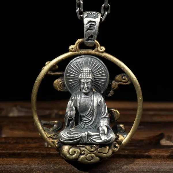 Sterling Silver Manjushri Avalokiteshvara Pendant Necklace