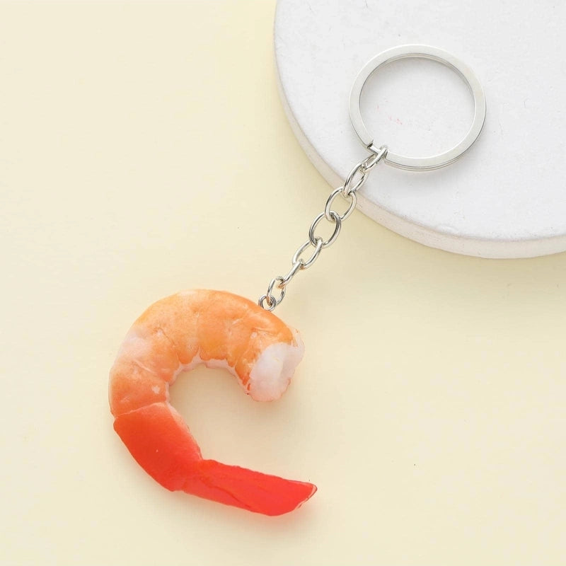 Cute Shrimp Resin Bag Pendant Keychain
