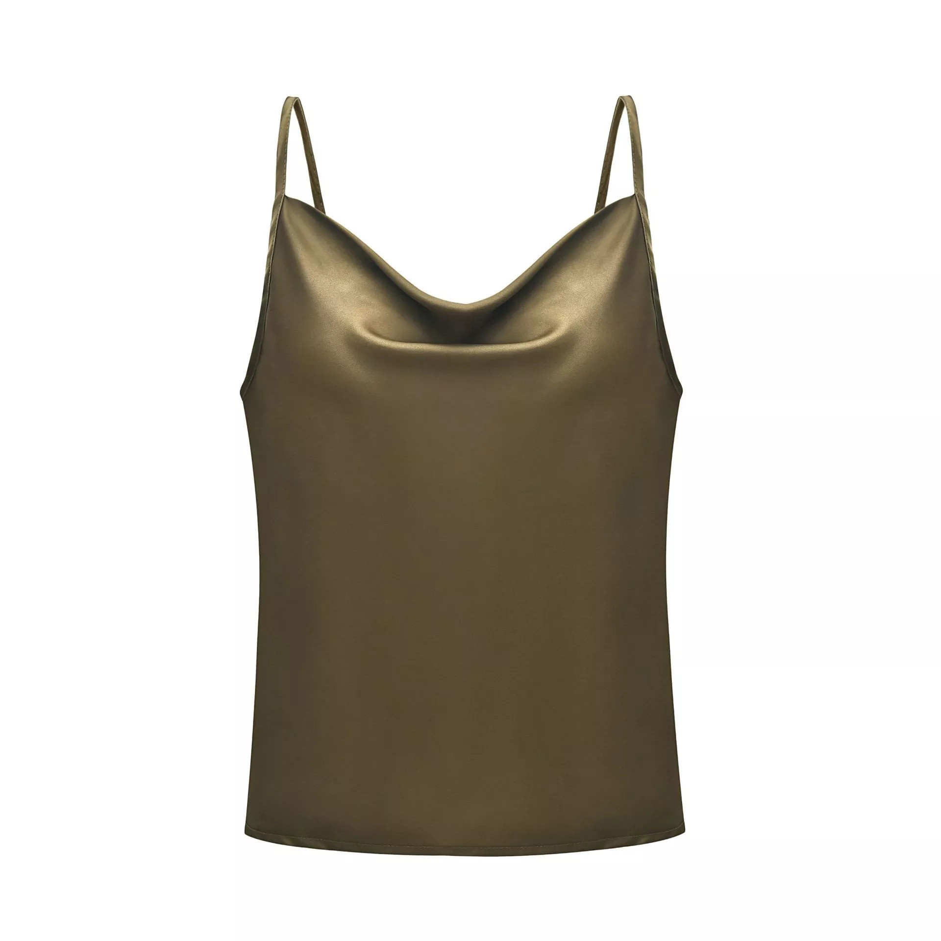 Thepearlpad Satin Camisole Shirts Women's Clothes Fashion Sexy Low Cut Backless Sleeveless Spaghetti Strap Tops Streetwear Female Camisoles