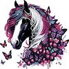 Pink Butterfly Horse 5D DIY Diamond Art Painting Kit Partial Drill 30x30cm