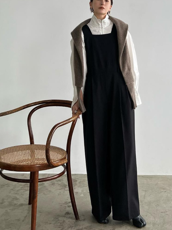 Solid Color Stylish Vintage Loose Jumpsuit