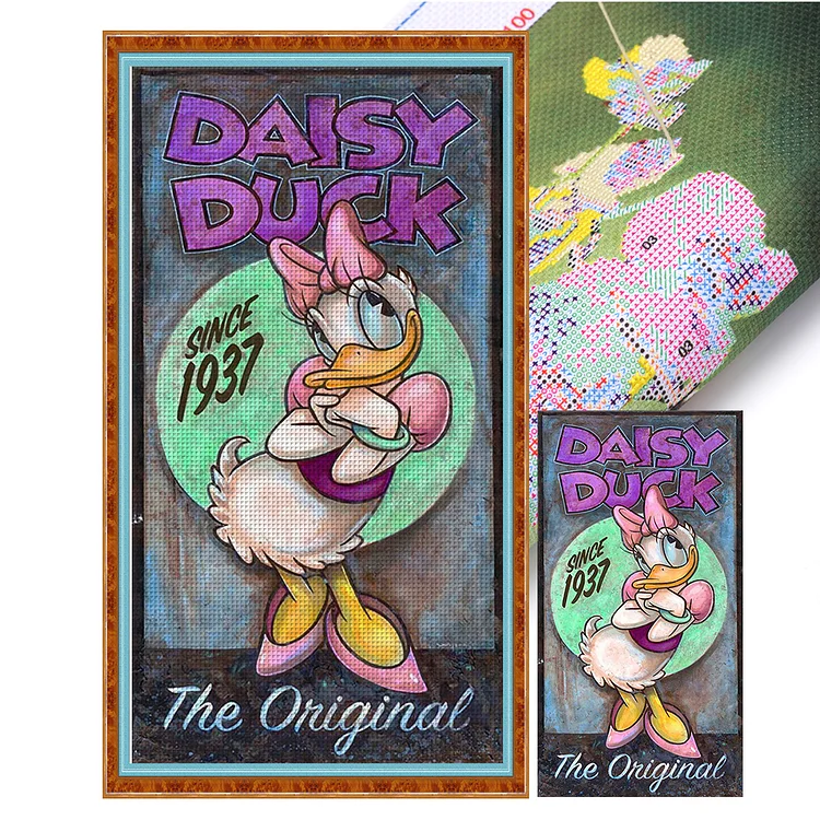 【Huacan Brand】Disney Characters - Daisy Duck 11CT Stamped Cross Stitch 30*55CM（28 Colors）