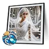 White Dressed Beauty Partial Drill Diamond Painting Kit 30x30cm
