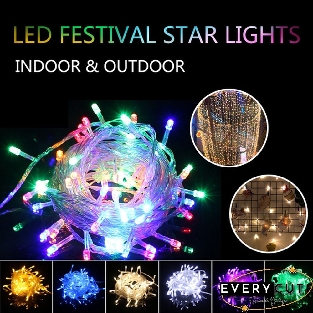 Outdoor 10M/20M 9 Colors Wedding New Year LED Christmas Decoration Outdoor Fairy String Light