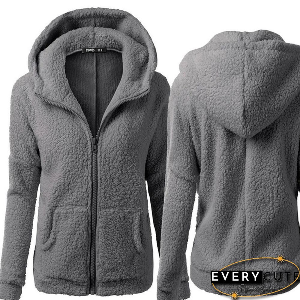Women's Fashion Hooded Sweater Jacket Female Coat Women Casual Hoodie Coat Add Wool Sweatshirts