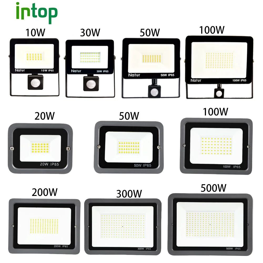 Led Floodlight PIR Motion Sensor Led Flood Light 10W 20W 30W 50W 100W 150W 200W 300W500W light outdoor waterproof IP66 Spotlight