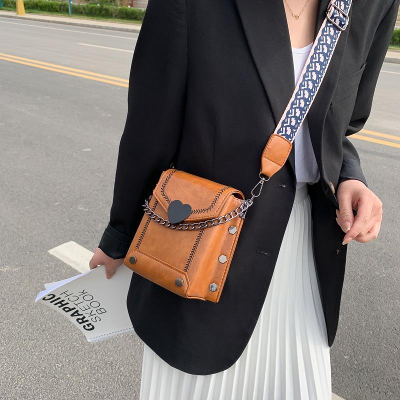 Striped Dark Brown & Tan Brown Adjustable Crossbody And Shoulder Bag And Purse Strap With Leather End (1.5" Wide