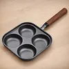 4-Cup Cast Iron Egg Frying Pan with Handle Pancake Pan Egg Cooker Fried Egg Pan