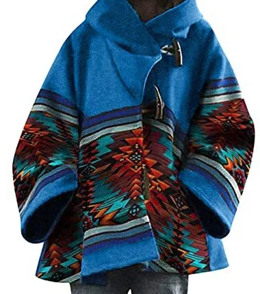 Uveng Uveng Winter Wish Amazon Ebay Autumn And Winter New Lady Loose Retro Print Wool Coat 5 Color 8 Yards