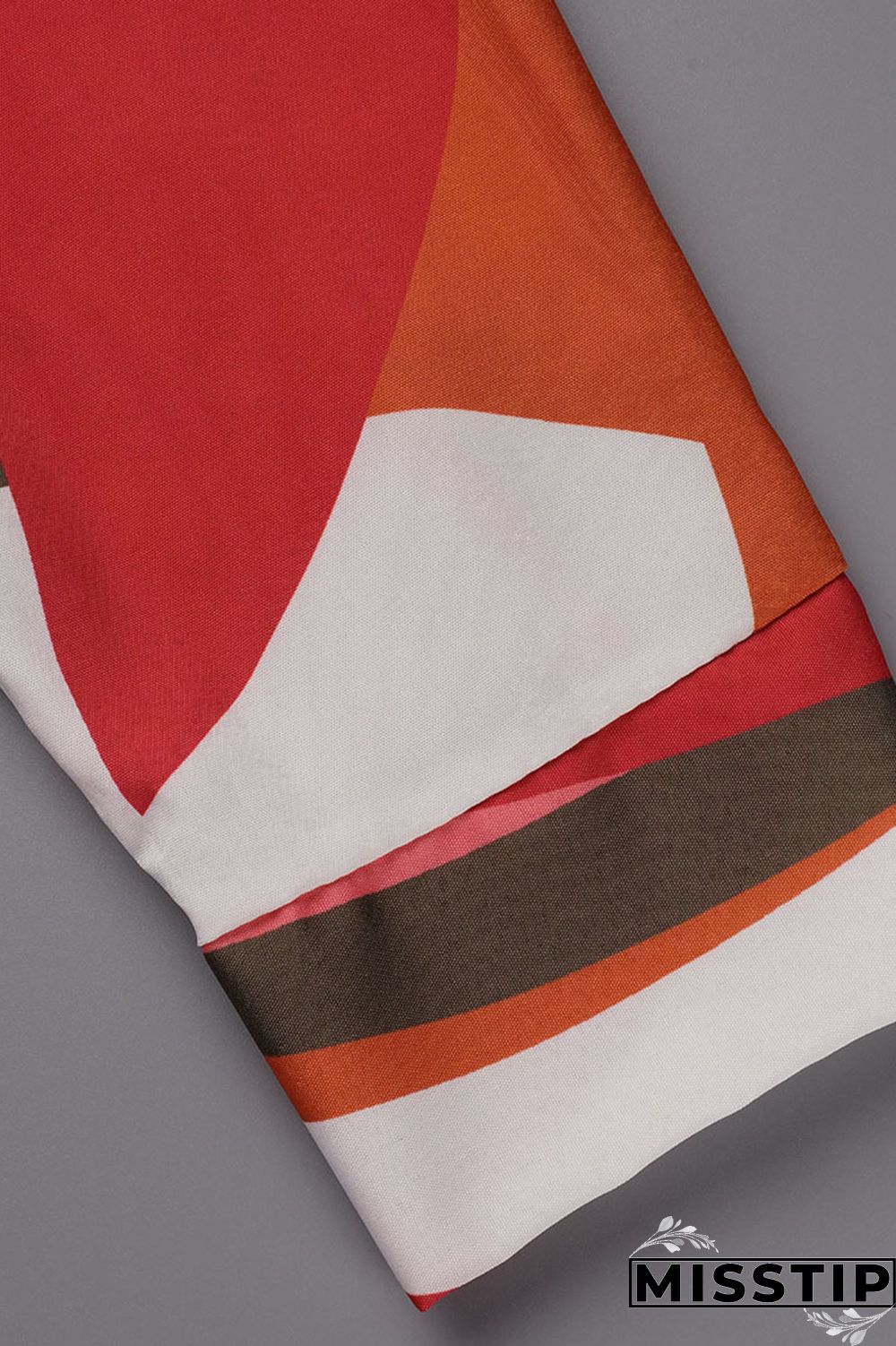 Tangerine Red Casual Print Bandage Patchwork Turndown Collar Long Sleeve Dresses