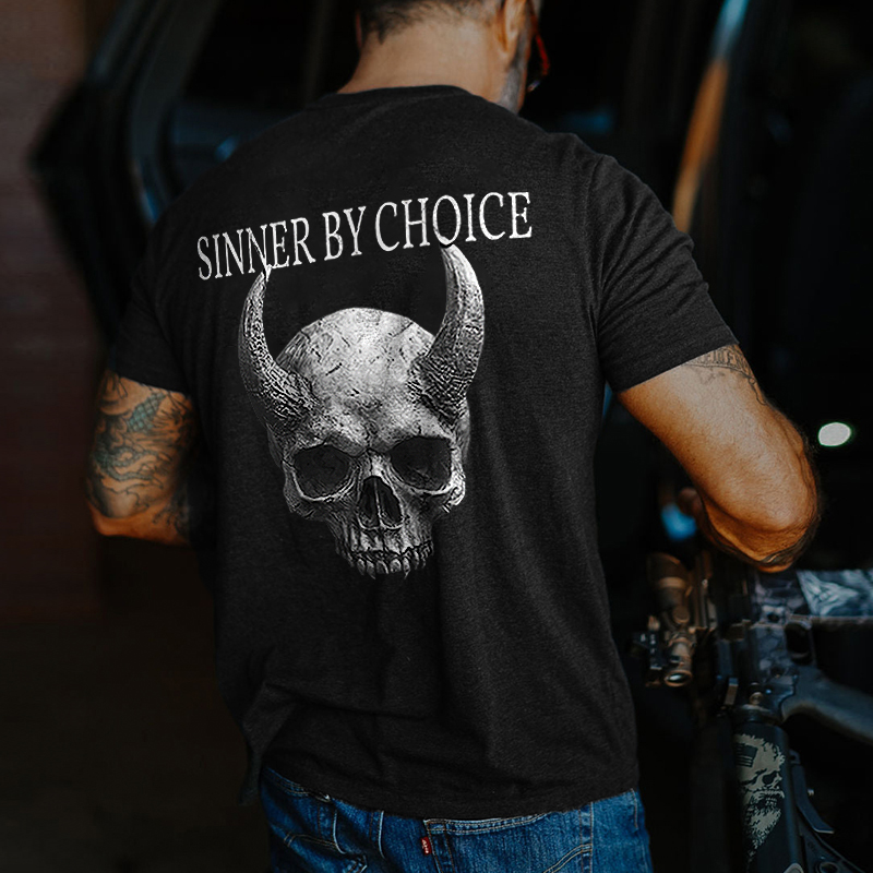 Sinner By Choice Printed Men's T-shirt - Livereid
