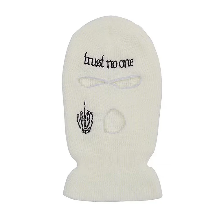 Embroidered Finger Letters Rock Mask Hat
